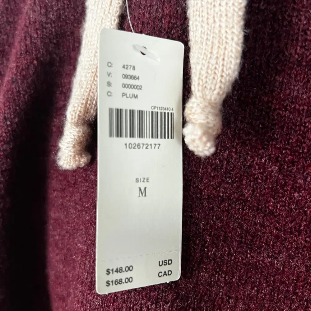 NWT Anthropologie Daily Practice Huddle Up Pop Cord Hoodie | Plum | Size M - Picture 6 of 9